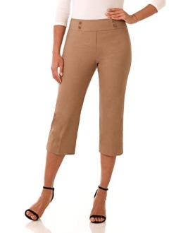 Rekucci Women's Ease into Comfort Capri with Button Detail