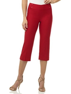 Rekucci Women's Ease into Comfort Capri with Button Detail