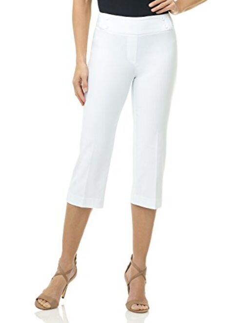 Rekucci Women's Ease into Comfort Capri with Button Detail