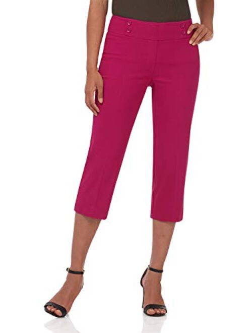 Rekucci Women's Ease into Comfort Capri with Button Detail