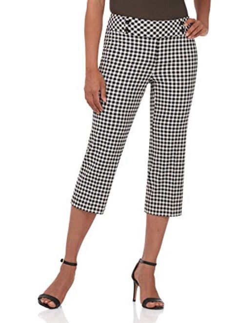 Rekucci Women's Ease into Comfort Capri with Button Detail