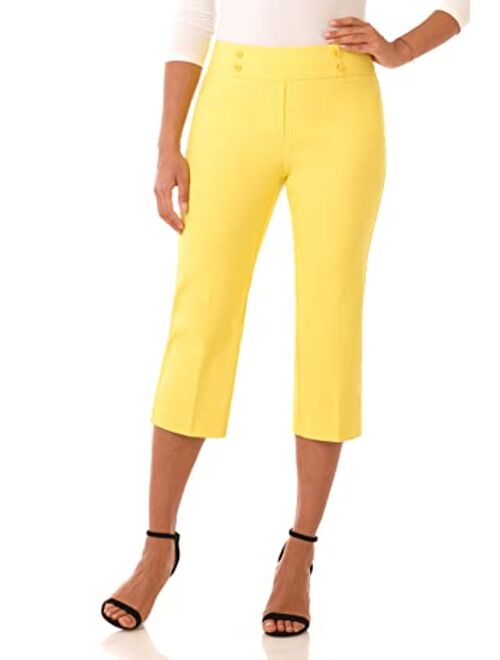 Rekucci Women's Ease into Comfort Capri with Button Detail