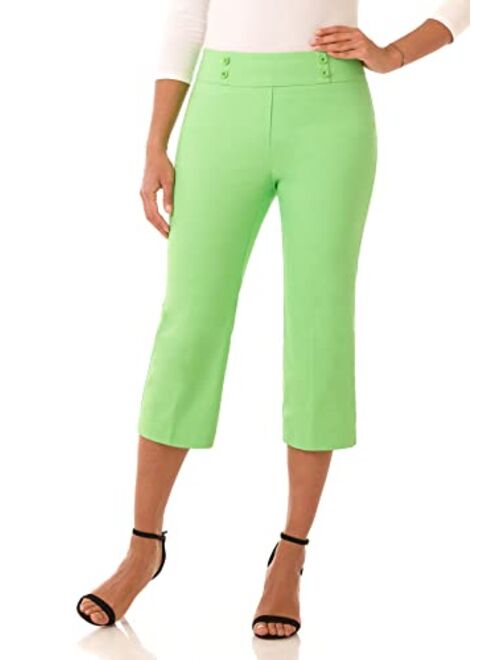 Rekucci Women's Ease into Comfort Capri with Button Detail