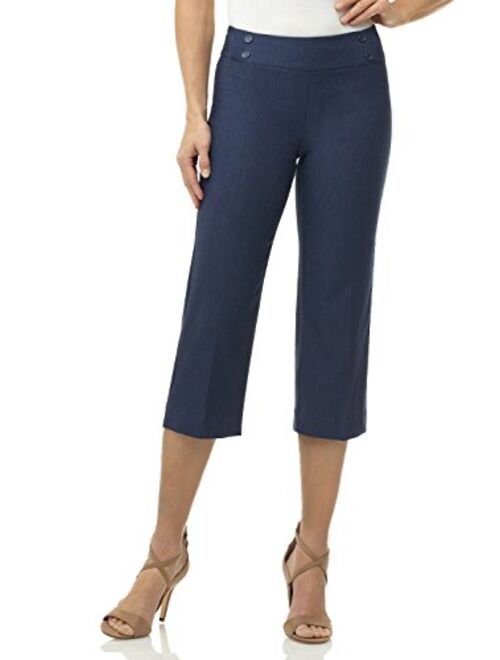 Rekucci Women's Ease into Comfort Capri with Button Detail