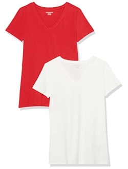 Women's Classic-Fit Short-Sleeve V-Neck T-Shirt, Pack of 2