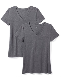 Women's Classic-Fit Short-Sleeve V-Neck T-Shirt, Pack of 2