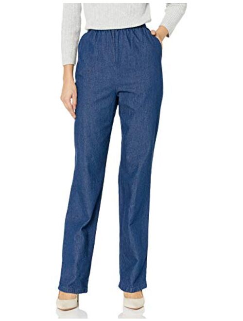 Chic Classic Collection Women's Cotton Pull-on Pant with Elastic Waist