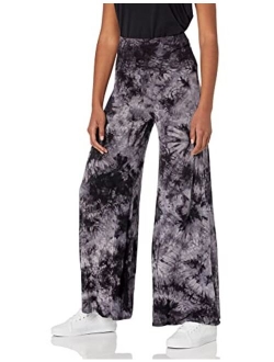 MBJ Women's Casual Comfy Solid/Tie Dye Wide Leg Palazzo Lounge Pants (XS~5XL)