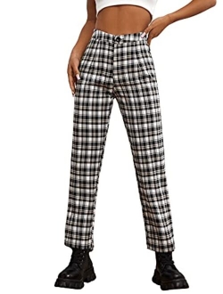 Women's Elegant High Waist Solid Long Pants Office Trousers