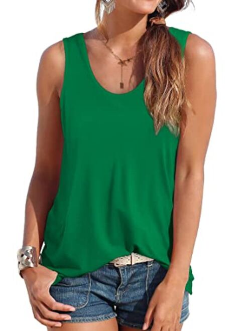 OFEEFAN Womens Tank Tops Sleeveless Scoop Neck Loose Fit Summer Clothes