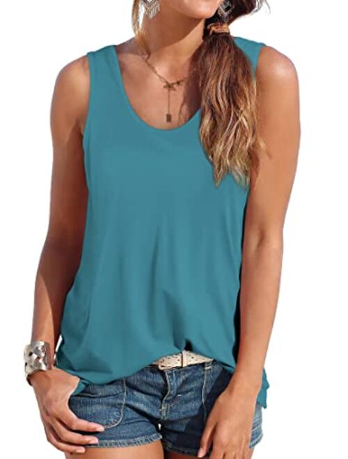 OFEEFAN Womens Tank Tops Sleeveless Scoop Neck Loose Fit Summer Clothes