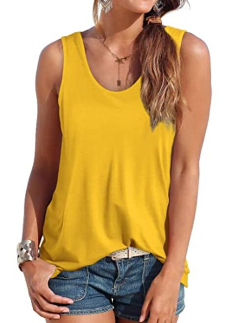 OFEEFAN Womens Tank Tops Sleeveless Scoop Neck Loose Fit Summer Clothes