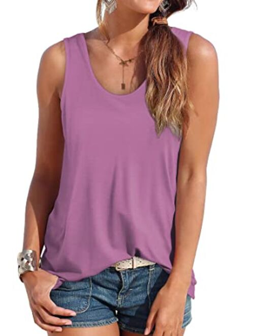 OFEEFAN Womens Tank Tops Sleeveless Scoop Neck Loose Fit Summer Clothes