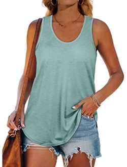 XIEERDUO Womens Racerback Tank Tops Loose Fit Causal Summer U Neck