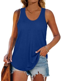 XIEERDUO Womens Racerback Tank Tops Loose Fit Causal Summer U Neck