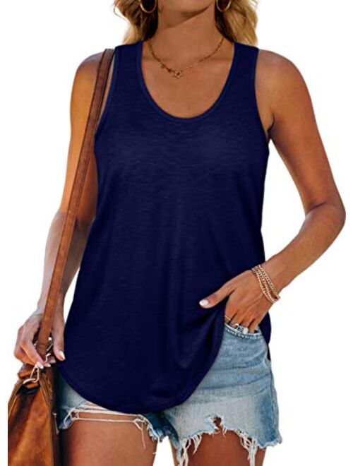 XIEERDUO Womens Racerback Tank Tops Loose Fit Causal Summer U Neck