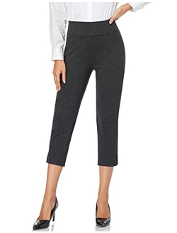 Tapata Women's Capri Dress Pants 19"/20.5" Cropped Office Pants with High Waist Slacks Stretchy Cuff Pants Business Casual