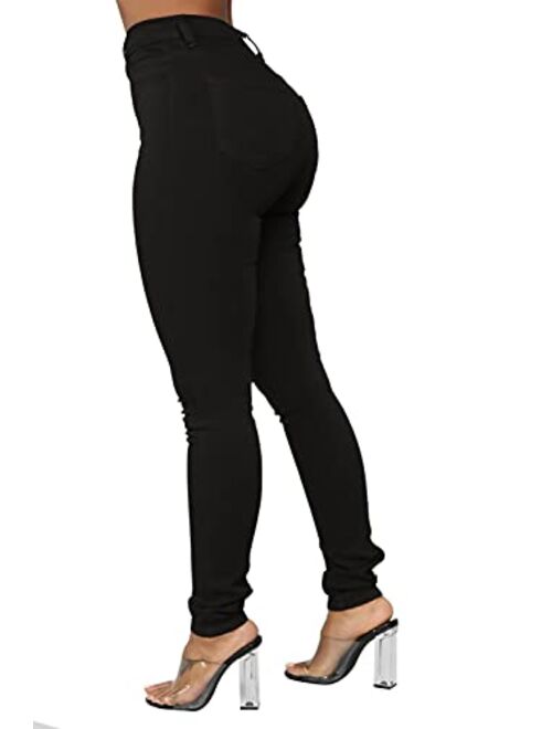 KUNMI Womens Curvy High Waist Stretch Butt Lifting Skinny Colombian Jeans