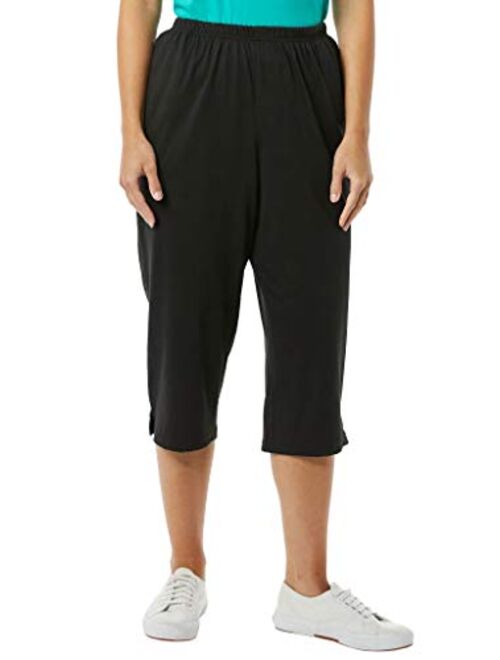 Buy AmeriMark Women’s Knit Capris – 100% Cotton Pants with Stretch ...