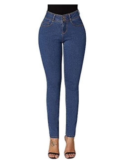 Roswear Women's High Waisted Skinny Stretch Butt Lifting Jeans