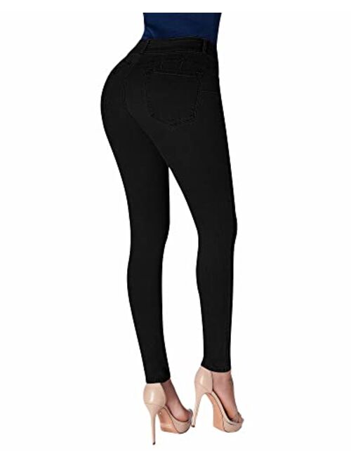 Roswear Women's High Waisted Skinny Stretch Butt Lifting Jeans