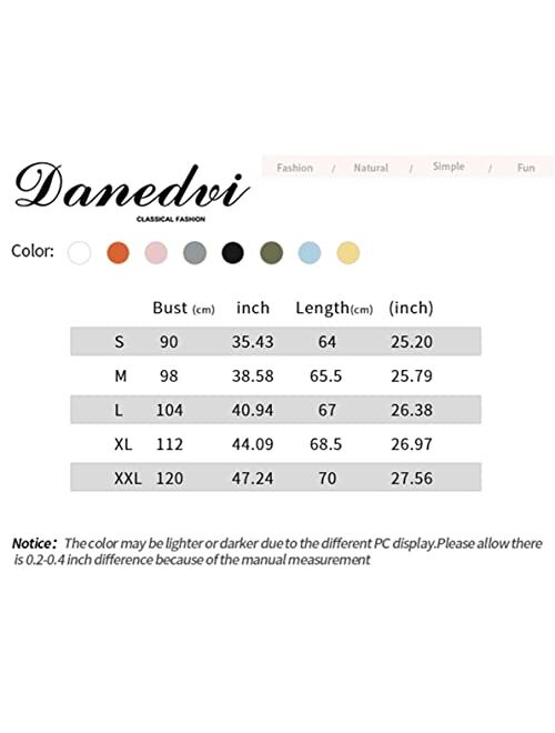 Danedvi Women Fashion V-Neck Half Sleeves Oversized T Shirt Solid Casual Loose Basic Tops