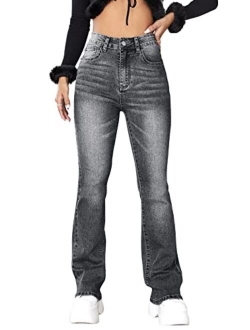 Karlywindow Womens Classic Stretch High Waist Skinny Totally Shaping Bootcut Jeans