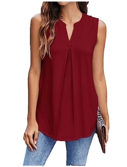 Newchoice Womens Tank Tops V Neck Sleeveless Summer Shirts Loose Casual Tops Blouse