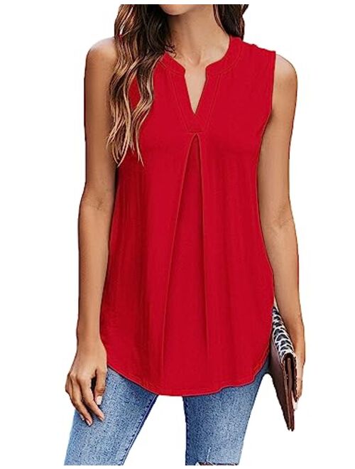 Newchoice Womens Tank Tops V Neck Sleeveless Summer Shirts Loose Casual Tops Blouse