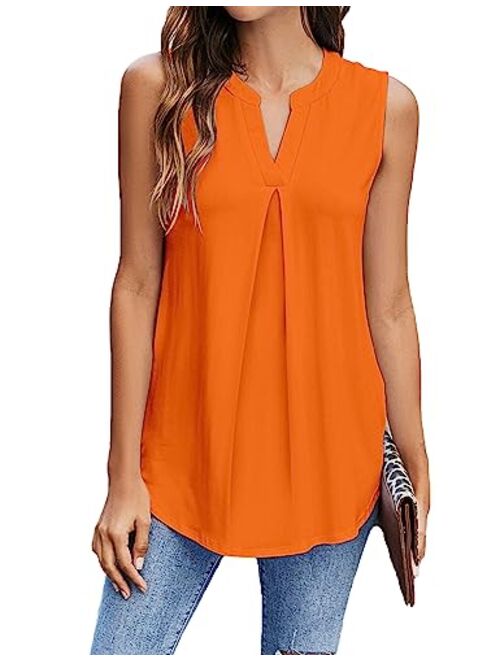 Newchoice Womens Tank Tops V Neck Sleeveless Summer Shirts Loose Casual Tops Blouse