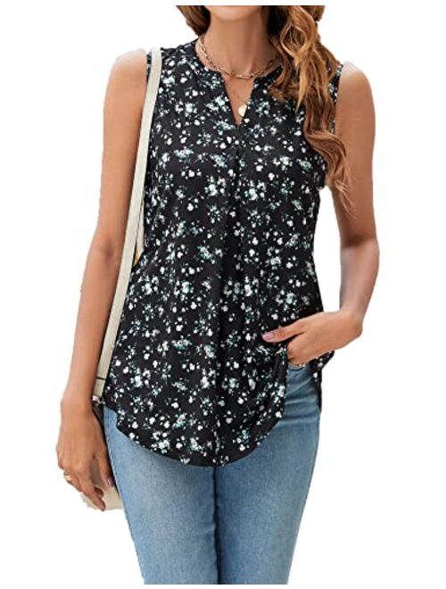 Newchoice Womens Tank Tops V Neck Sleeveless Summer Shirts Loose Casual Tops Blouse