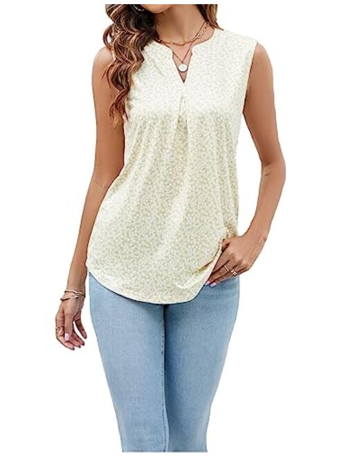 Newchoice Womens Tank Tops V Neck Sleeveless Summer Shirts Loose Casual Tops Blouse