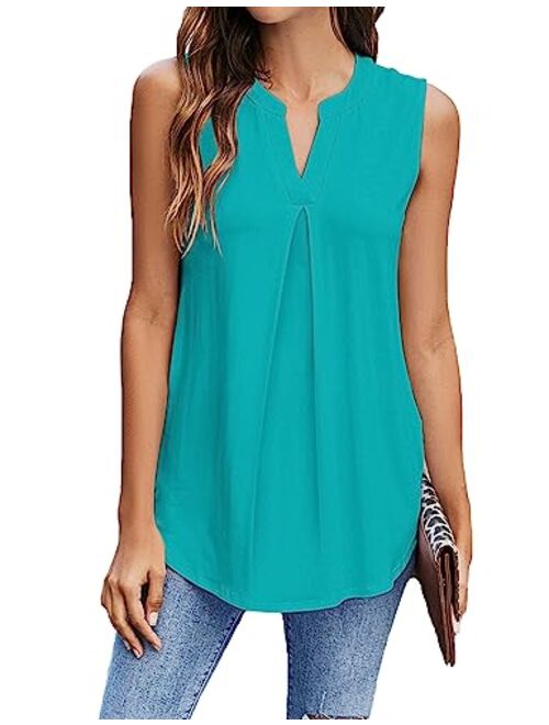 Newchoice Womens Tank Tops V Neck Sleeveless Summer Shirts Loose Casual Tops Blouse