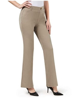 Inno Women's 30" 32" Bootcut Dress Pants Bootleg Slacks Pull-on Business Casual for Office