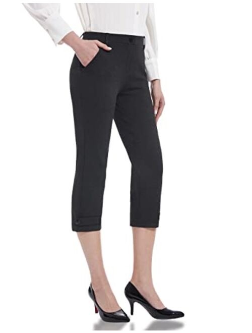 Tapata Capris for Women Casual Summer Business Professional Stretchy Dressy Wear to Work Crop Pants