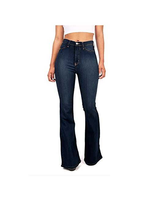 Cixulena Bootcut Jeans for Women Mid Rise Stretchy Slim Denim Pants