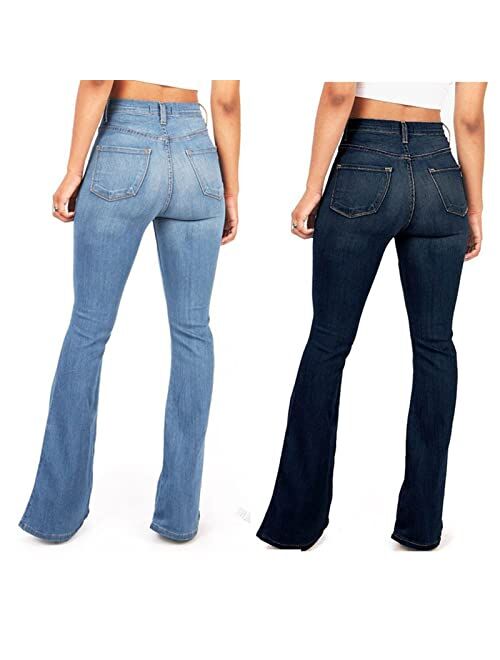 Cixulena Bootcut Jeans for Women Mid Rise Stretchy Slim Denim Pants