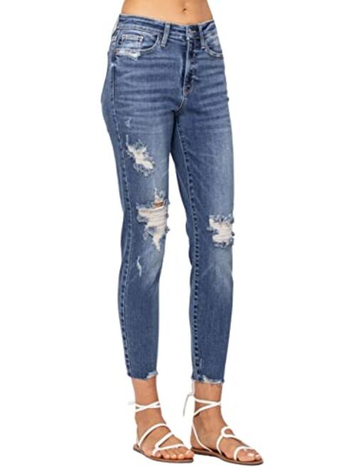 Judy Blue Women's High Waist Destroyed Relaxed Fit Jeans