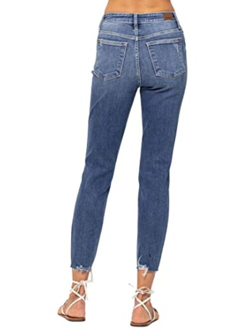 Judy Blue Women's High Waist Destroyed Relaxed Fit Jeans