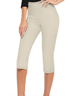 Hybrid & Company Women Stretch Pull On Business Millennium Capri Pants