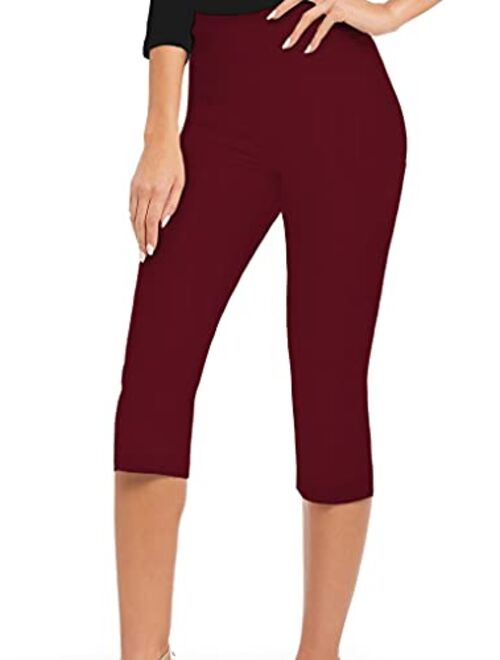 Hybrid & Company Women Stretch Pull On Business Millennium Capri Pants