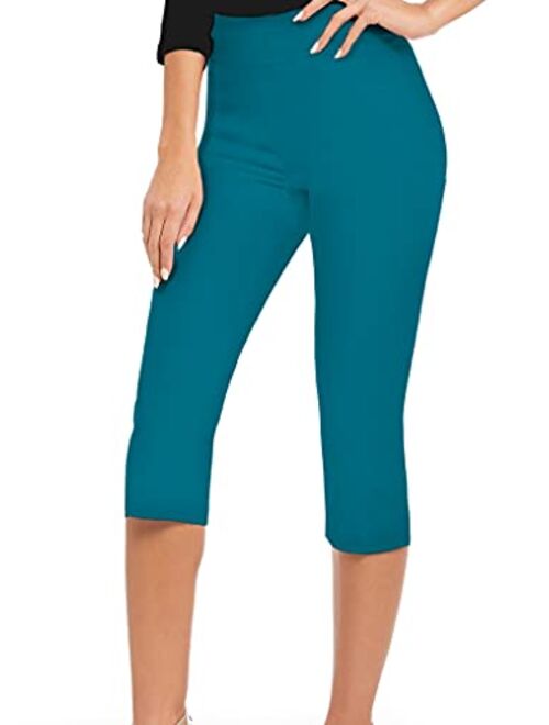 Hybrid & Company Women Stretch Pull On Business Millennium Capri Pants