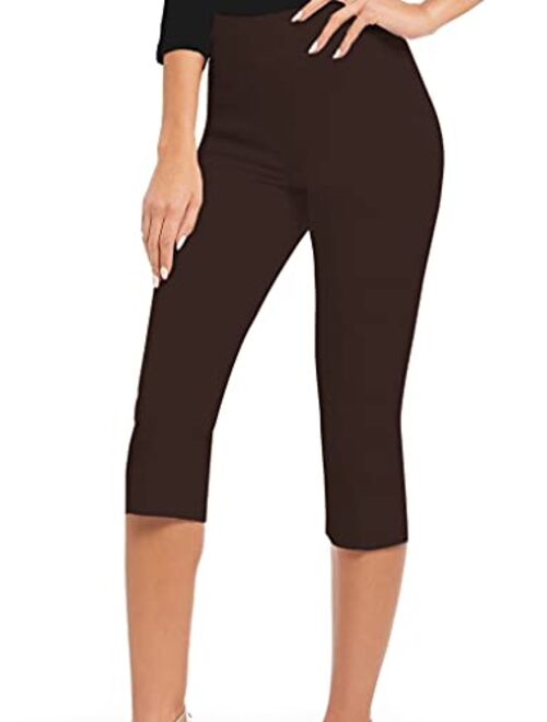 Hybrid & Company Women Stretch Pull On Business Millennium Capri Pants