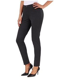 Inno Women's 28" 30" Skinny Dress Pants Slim Fit Slacks Pull-on Business Casual for Office