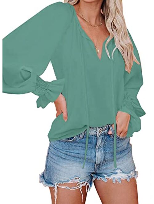 Buy SimpleFun Women's Boho Tops Floral V Neck Short Sleeve Summer Blouse  Shirts online