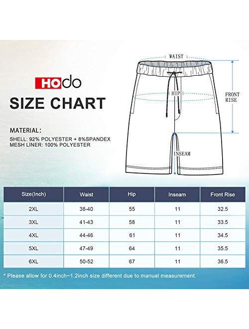 HOdo Mens Big and Tall Swim Trunks 2XL-6XL