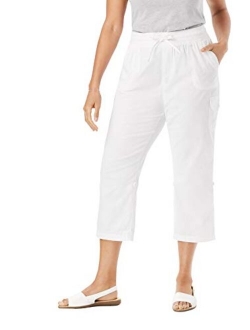 Women's Plus Size Convertible Length Cargo Capri Pant