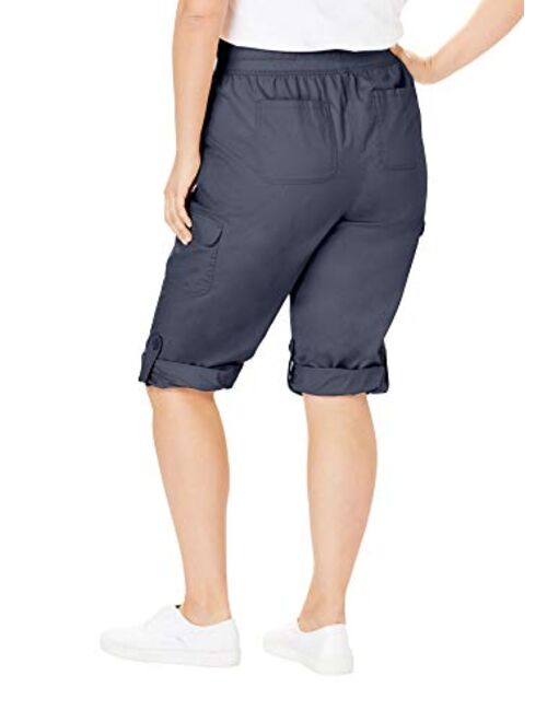 Woman Within Women's Plus Size Convertible Length Cargo Capri Pant