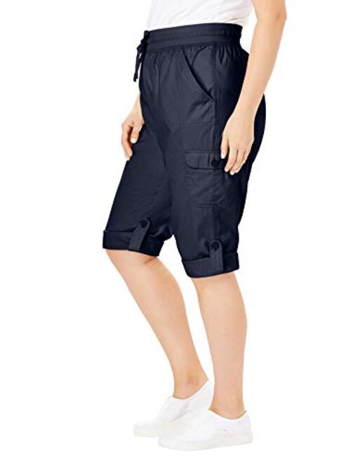 Woman Within Women's Plus Size Convertible Length Cargo Capri Pant