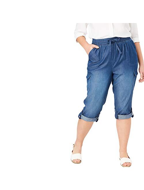 Woman Within Women's Plus Size Convertible Length Cargo Capri Pant